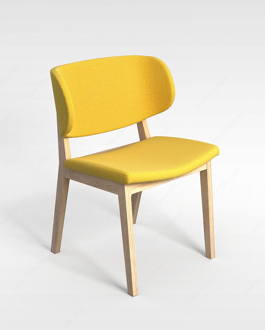 软面木质椅3D模型