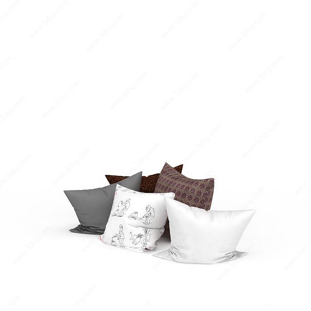 家用沙发抱枕3D模型