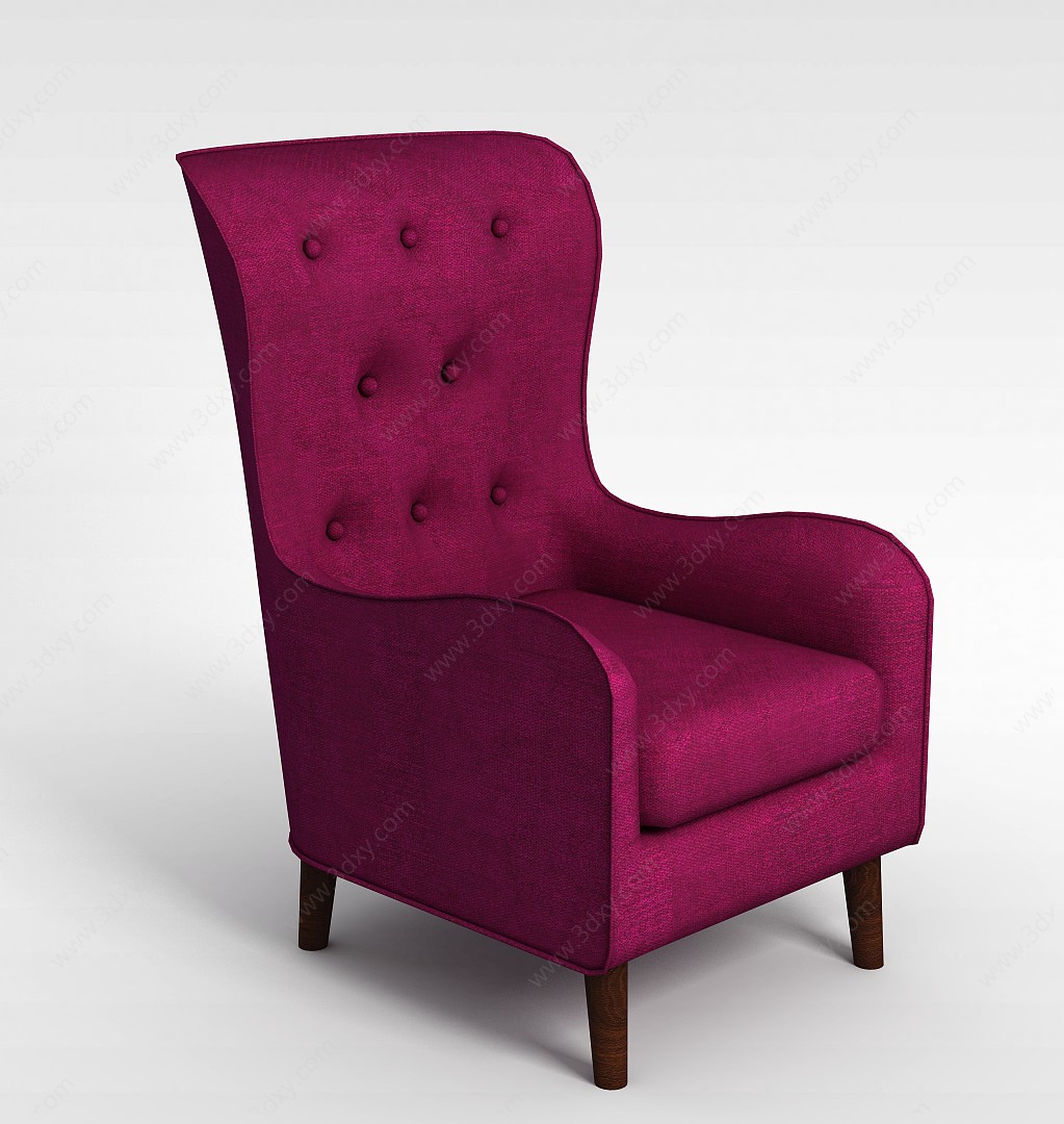 紫色休闲椅3D模型