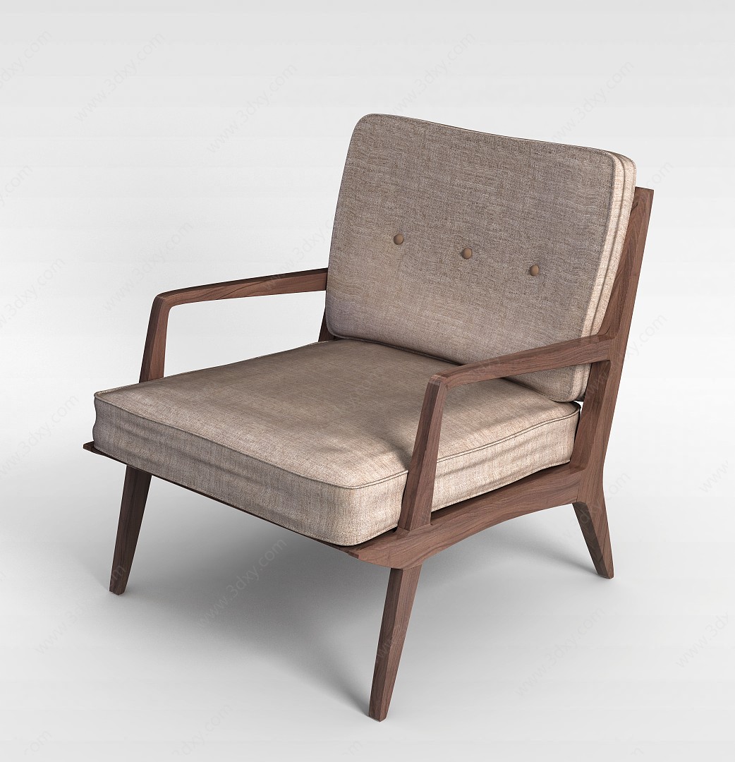 软面木质椅3D模型