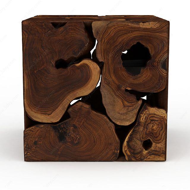 木头凳子3D模型