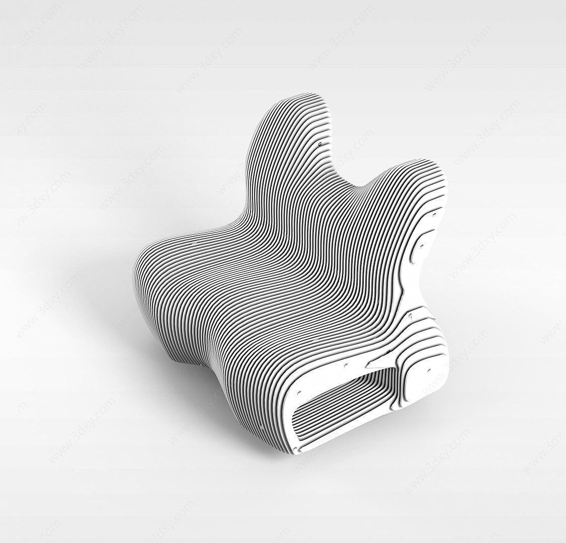 创意双人椅子3D模型