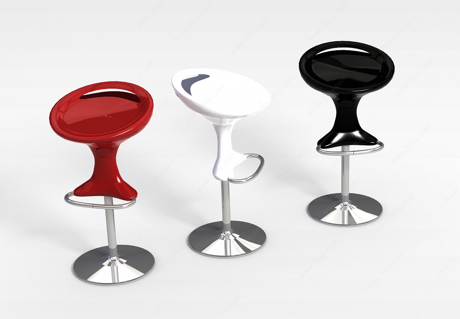 现代塑料吧椅3D模型