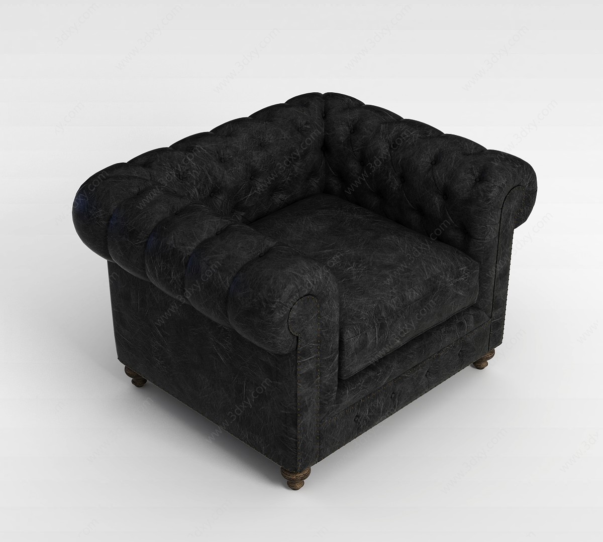 黑色单人沙发椅3D模型
