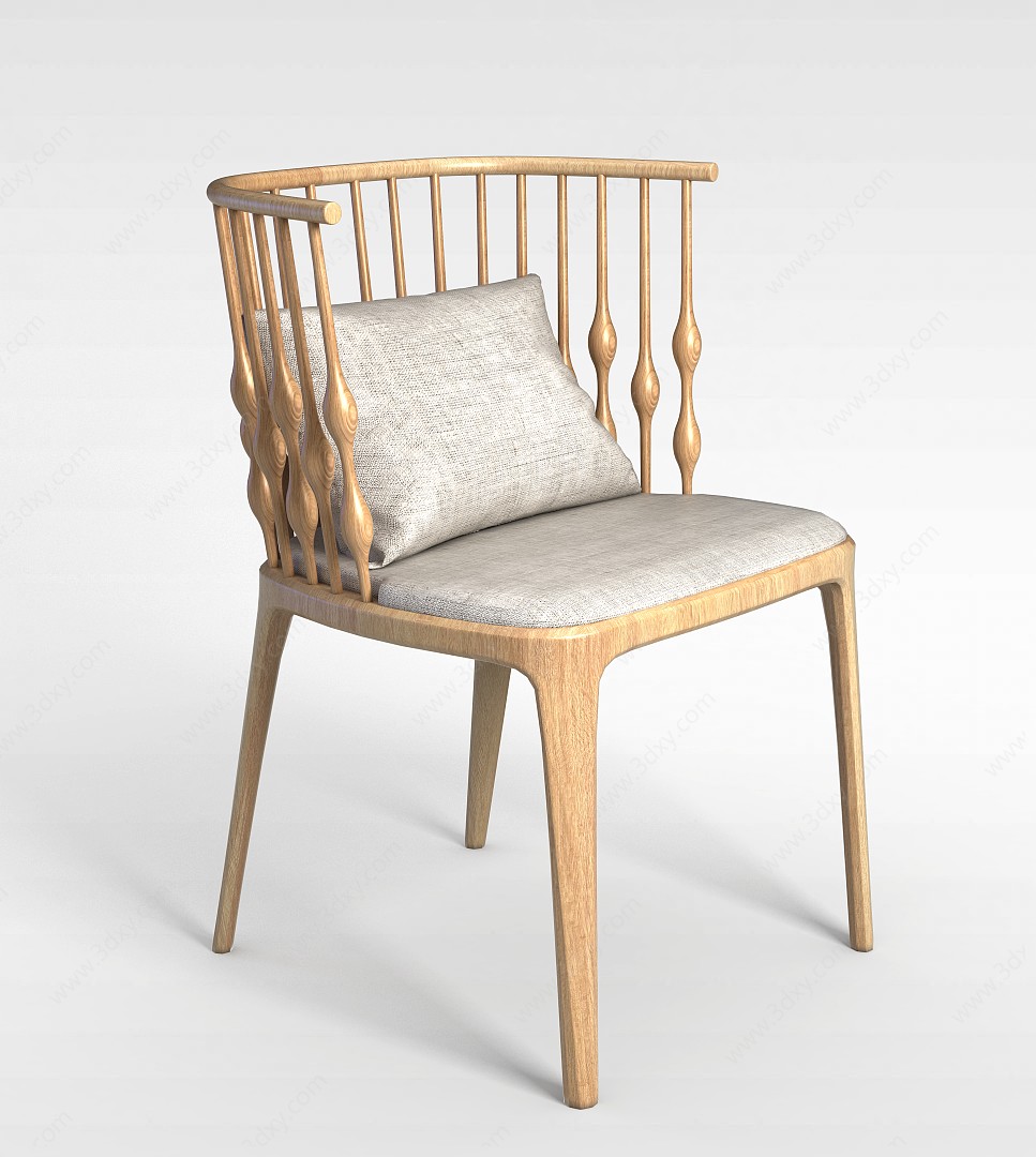 实木圈椅3D模型