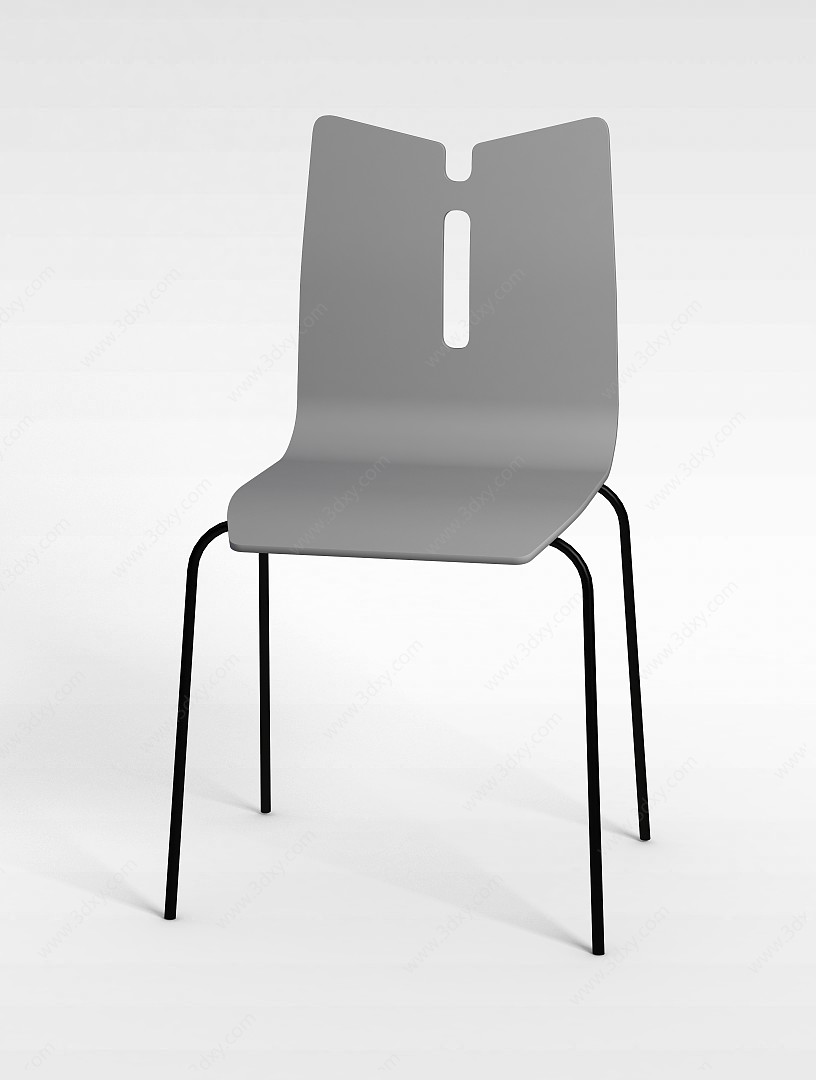 简易木质餐椅3D模型