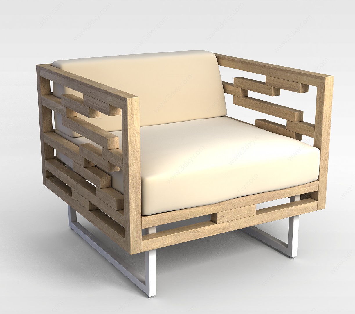 单人扶手沙发3D模型