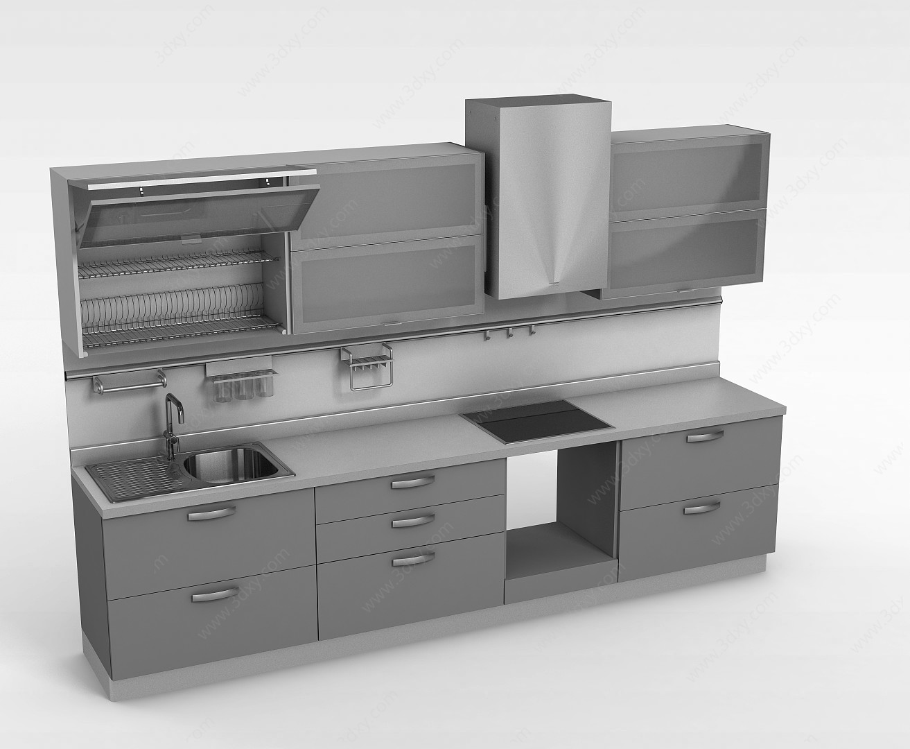 现代简约橱柜3D模型