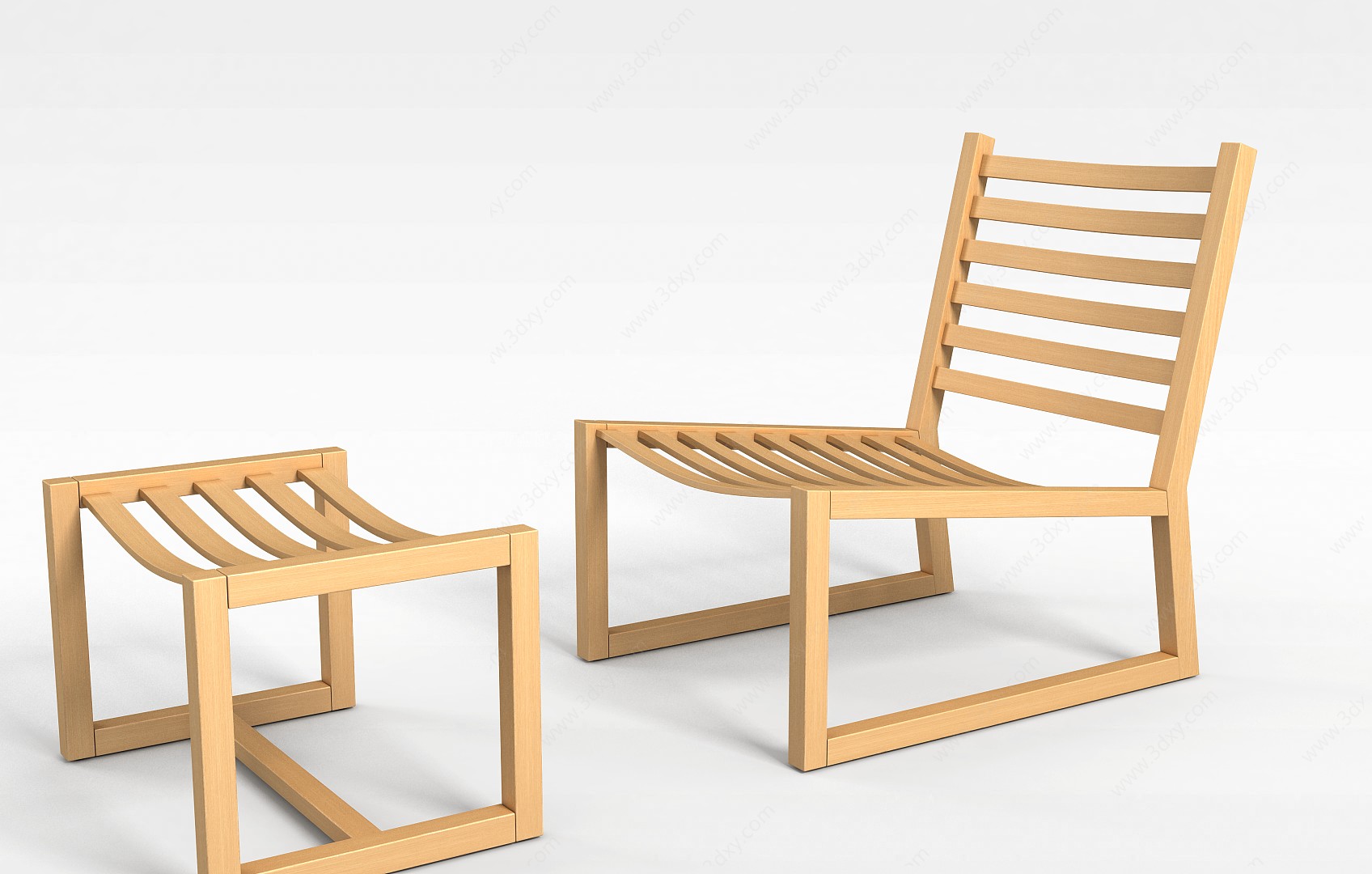 木质桌子组合3D模型
