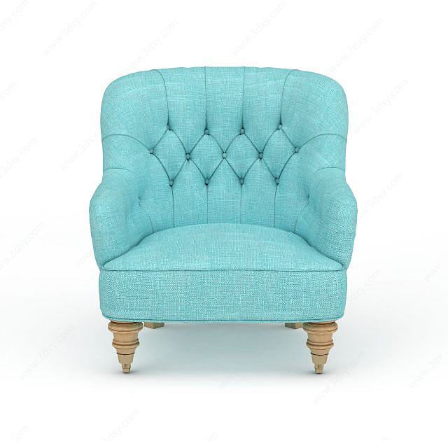 蓝色休闲沙发3D模型