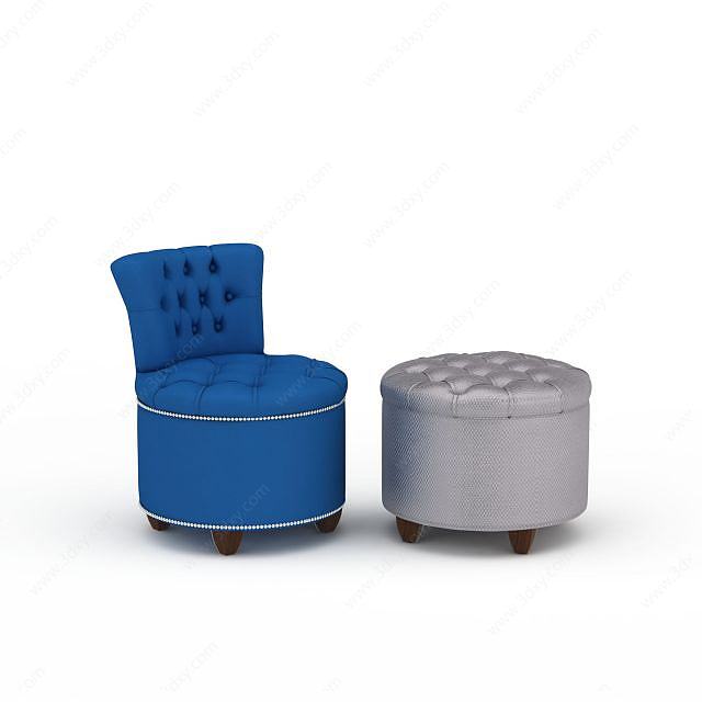 圆形沙发凳3D模型