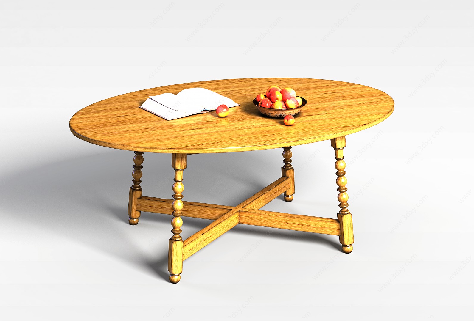 木质圆桌3D模型