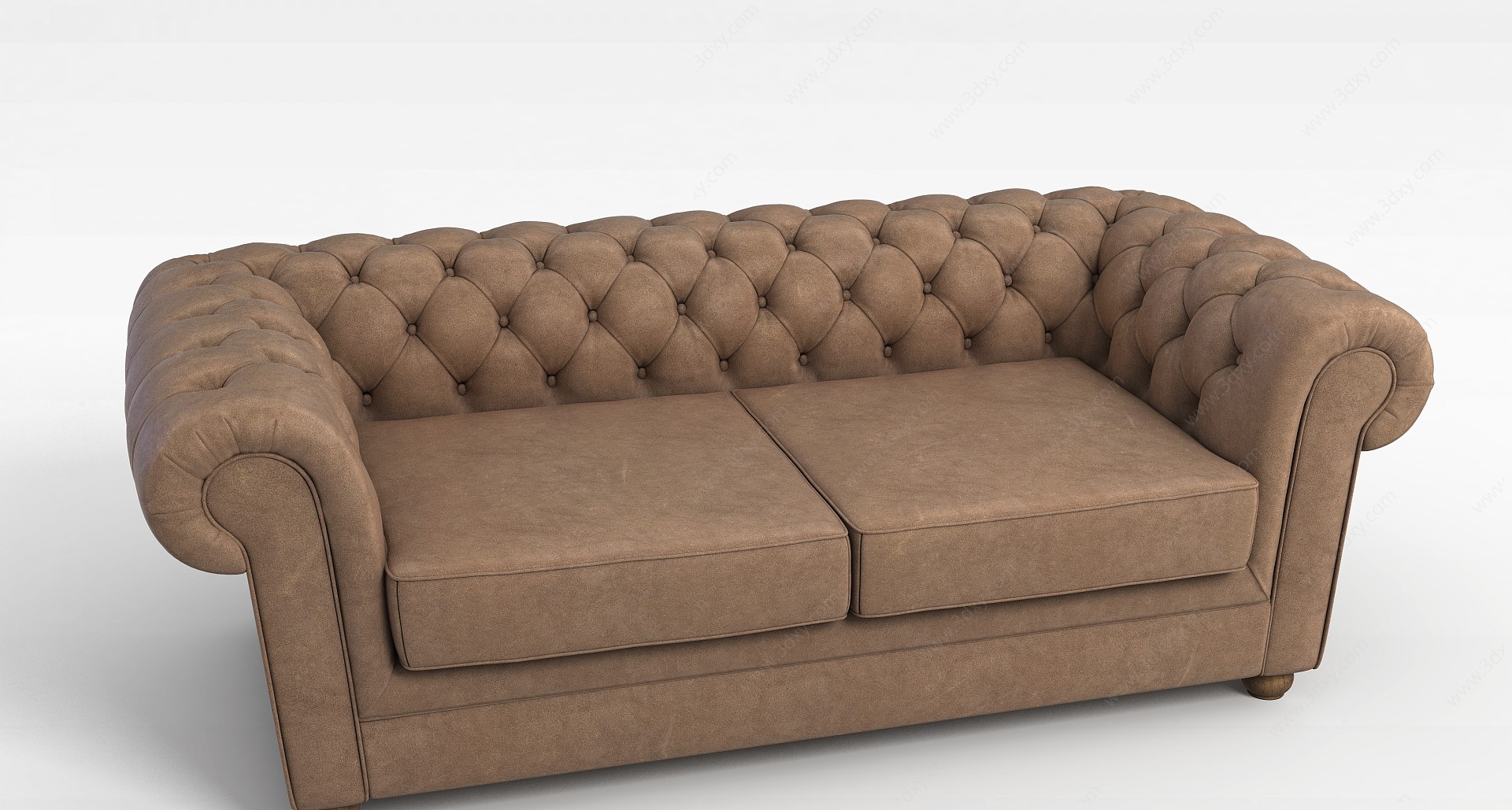扶手双人沙发3D模型