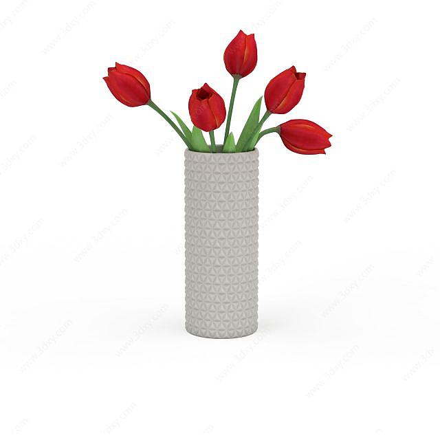 圆筒花瓶3D模型