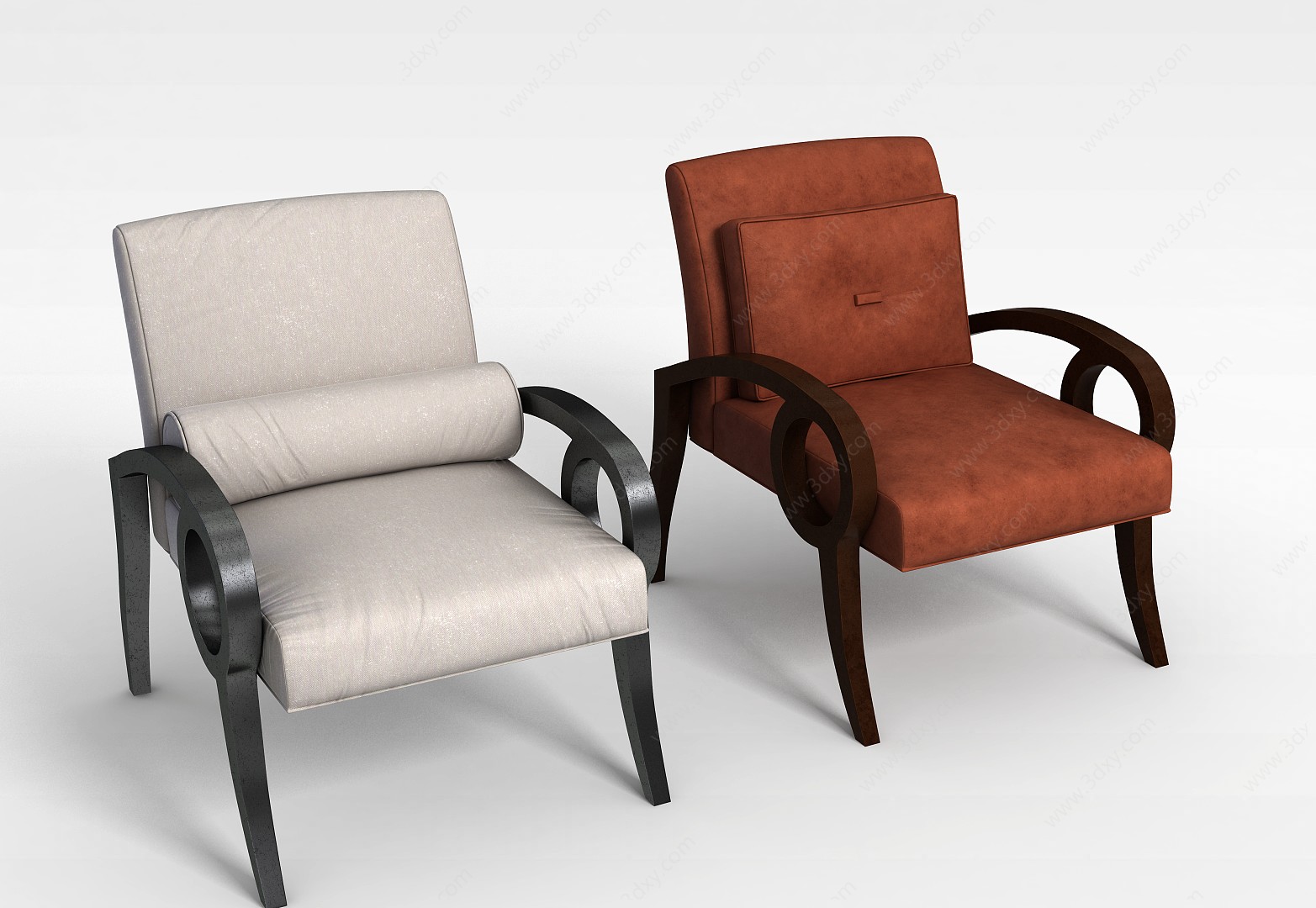 圆圈扶手椅3D模型