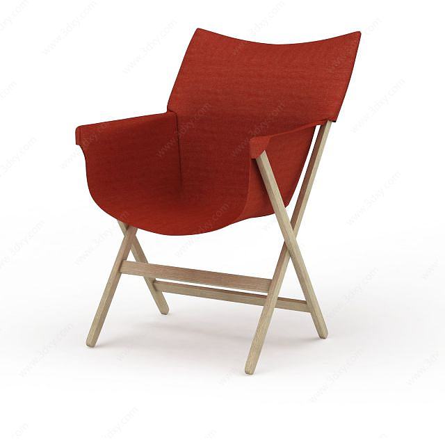 曲面布艺休息椅3D模型