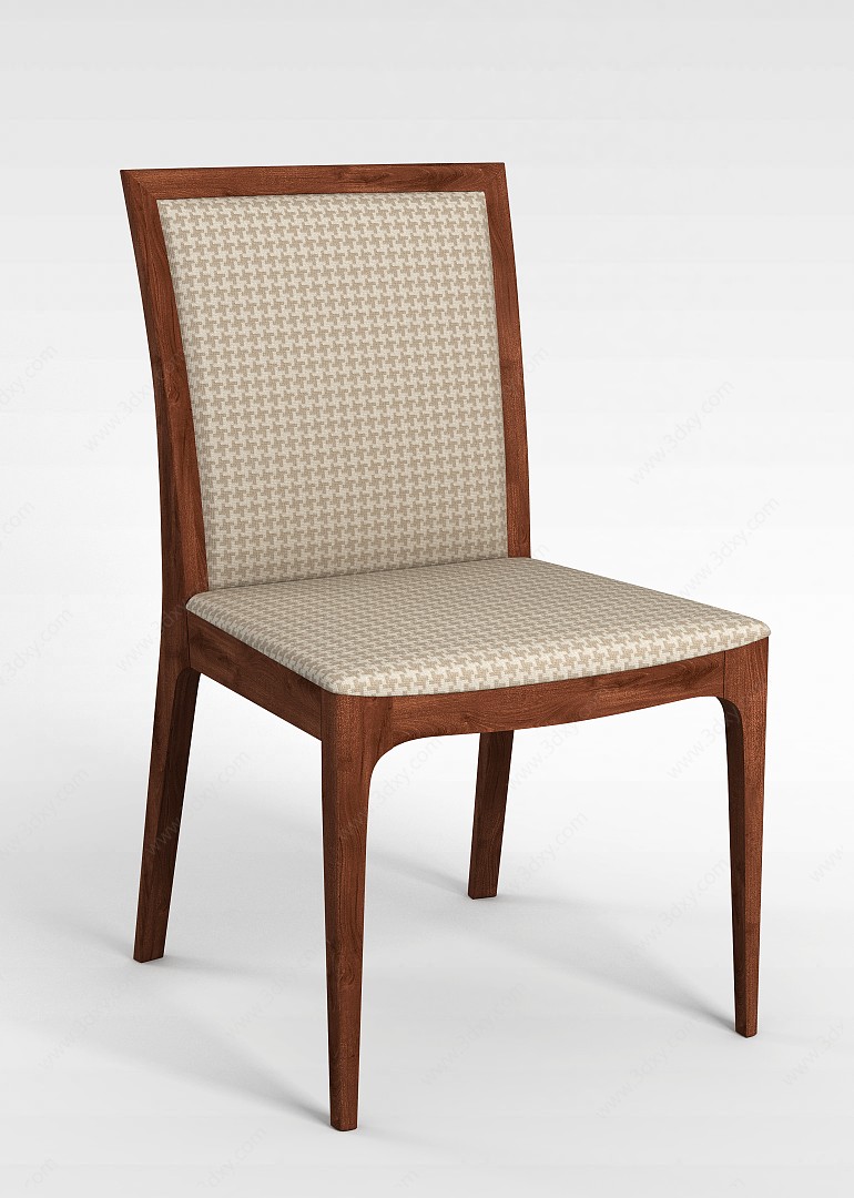 实木简约餐椅3D模型