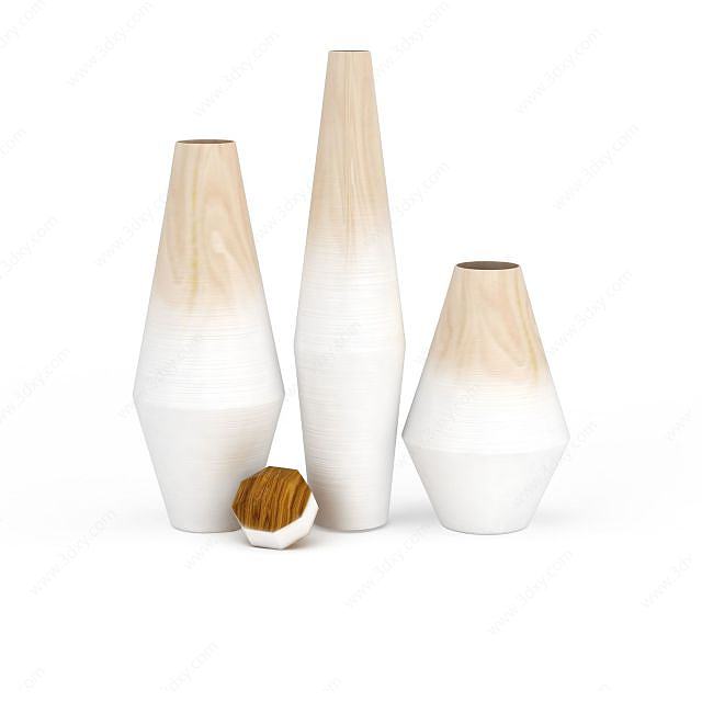 木质桌面花瓶3D模型
