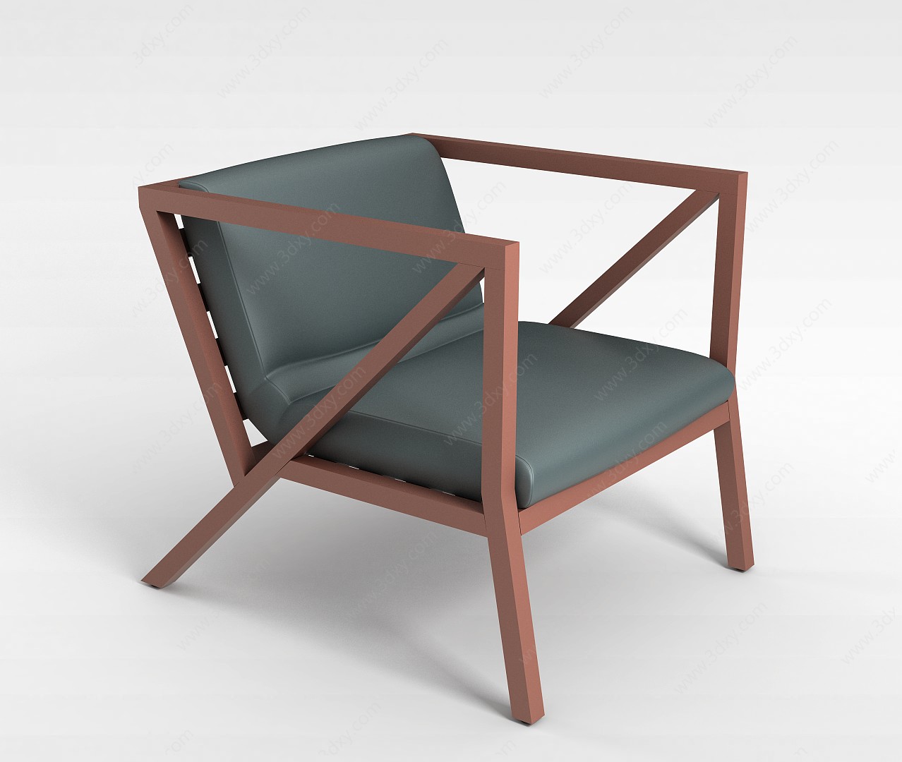 实木扶手椅子3D模型