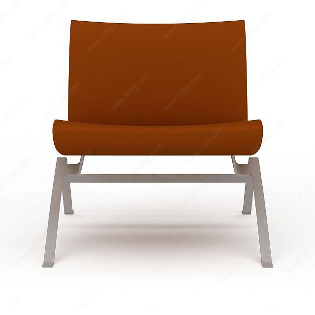 曲面木质餐椅3D模型