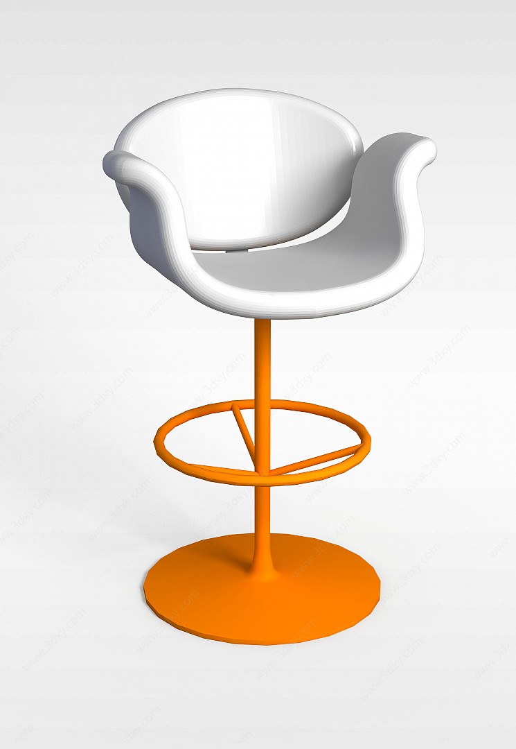 曲面扶手吧椅3D模型