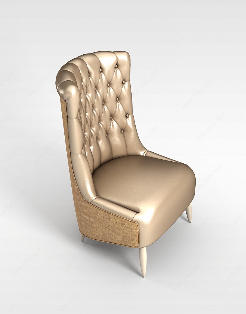 真皮单人椅3D模型
