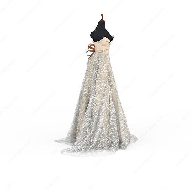 女士婚纱3D模型
