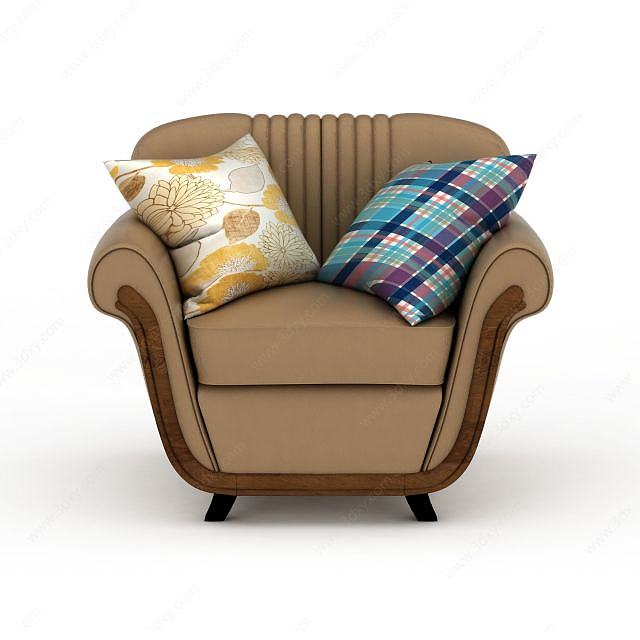 扶手休闲沙发3D模型