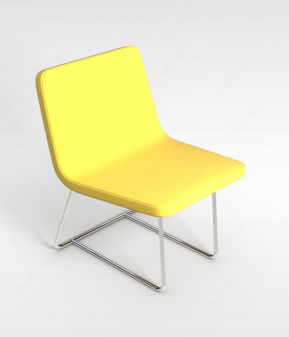 黄色单人椅3D模型