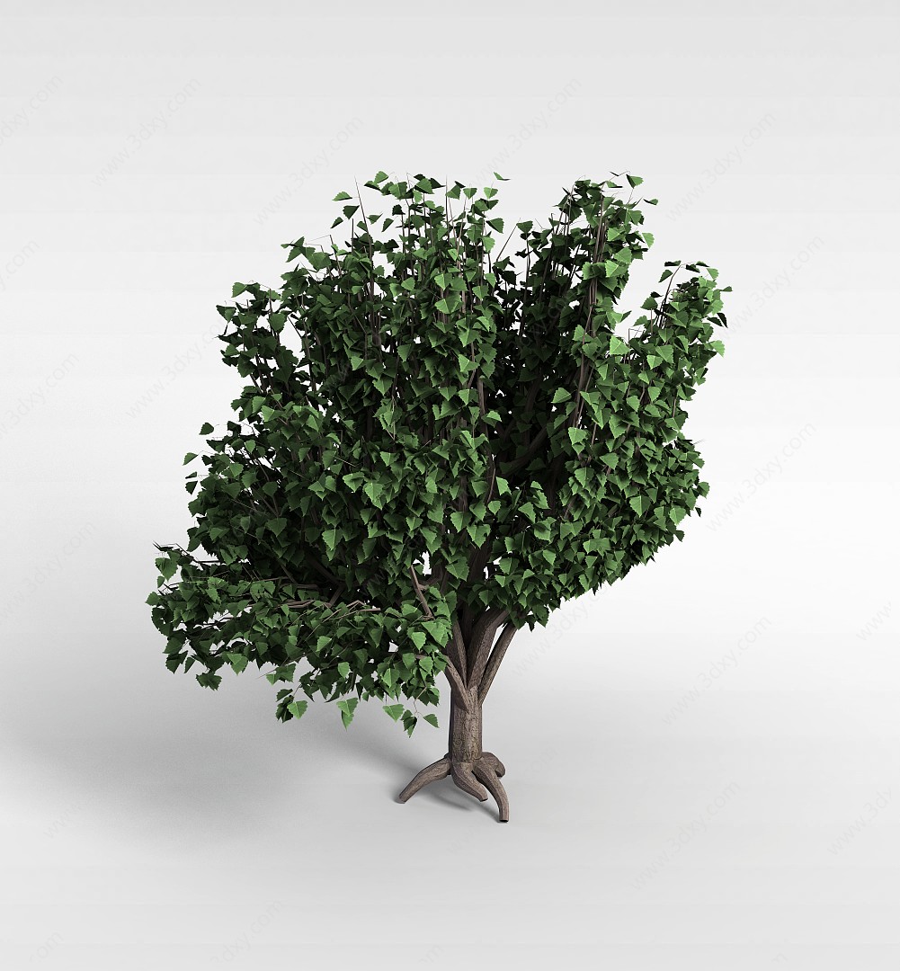 手掌形绿树3D模型