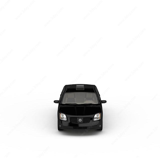 家庭黑色轿车3D模型