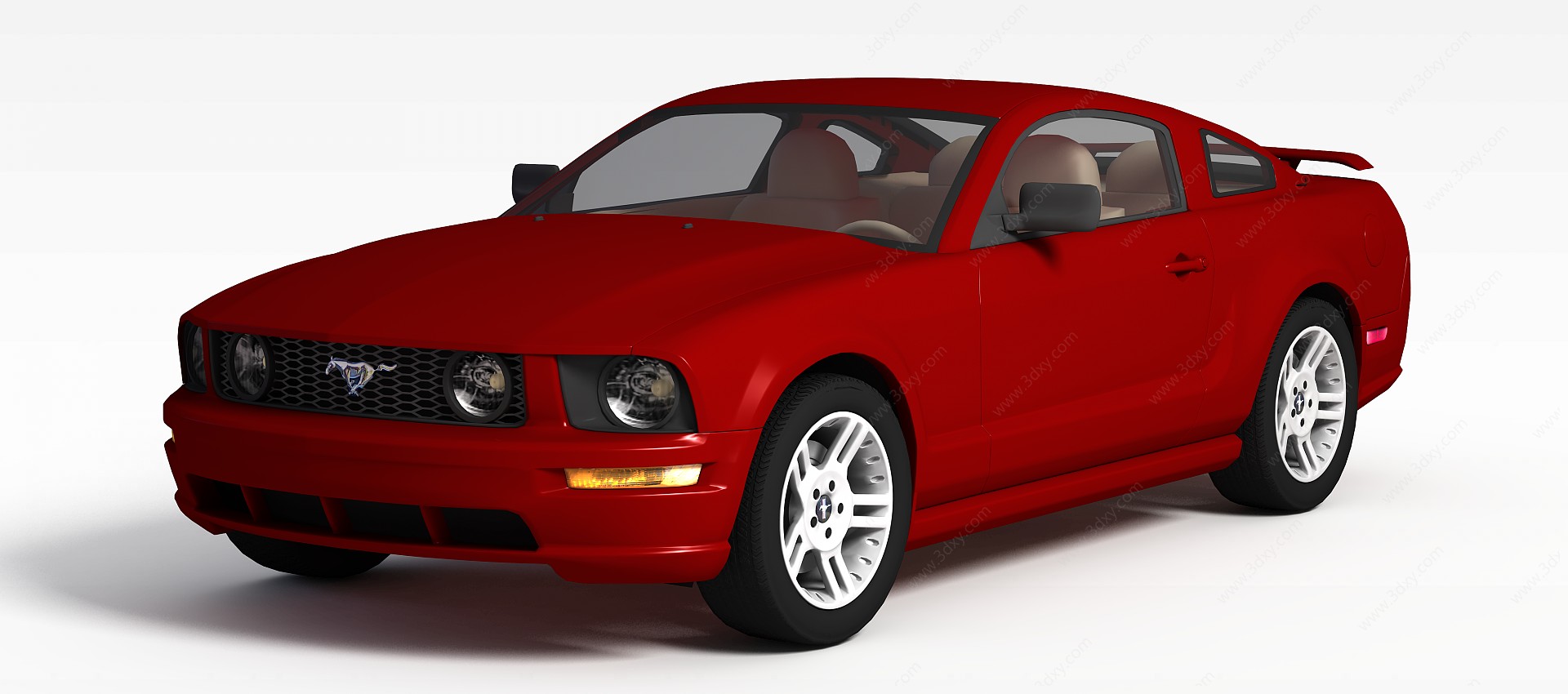 红色私家车3D模型