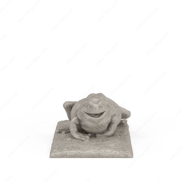 癞蛤蟆石雕3D模型