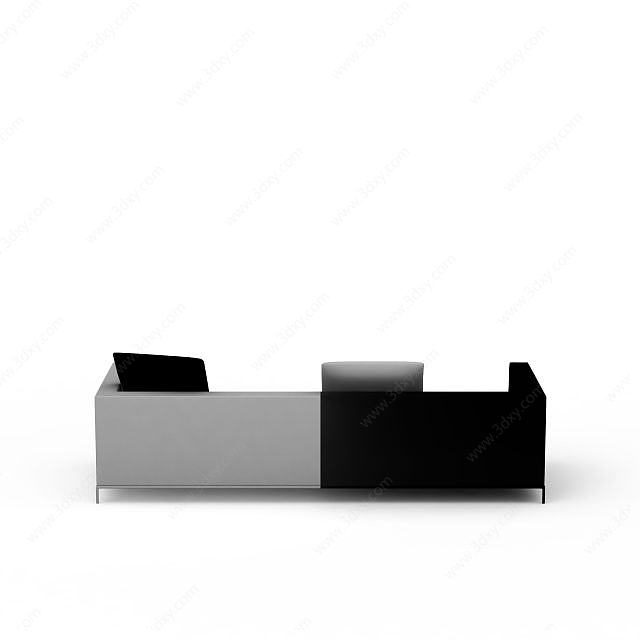 双色布艺沙发3D模型