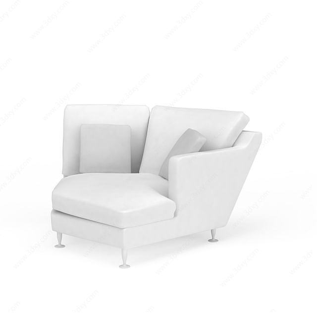 白色休闲沙发3D模型