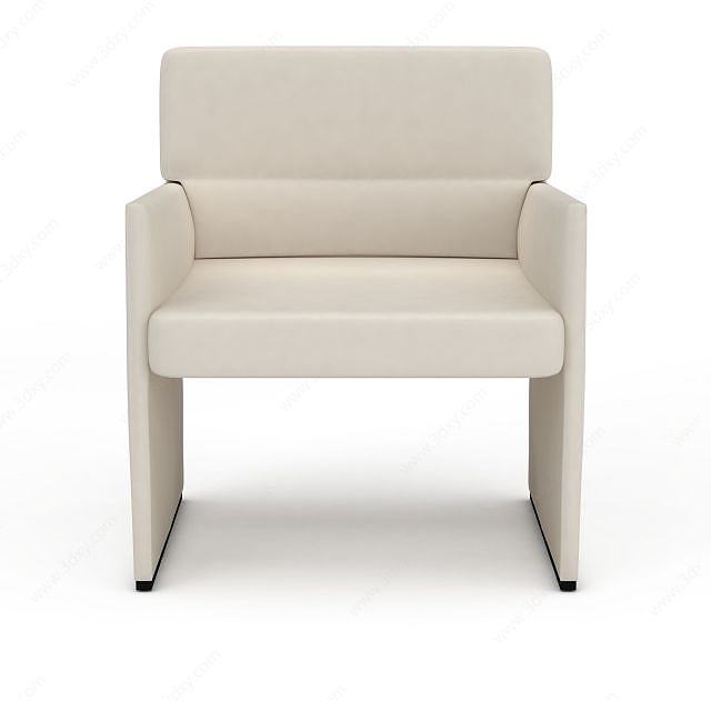 欧式白色餐椅3D模型