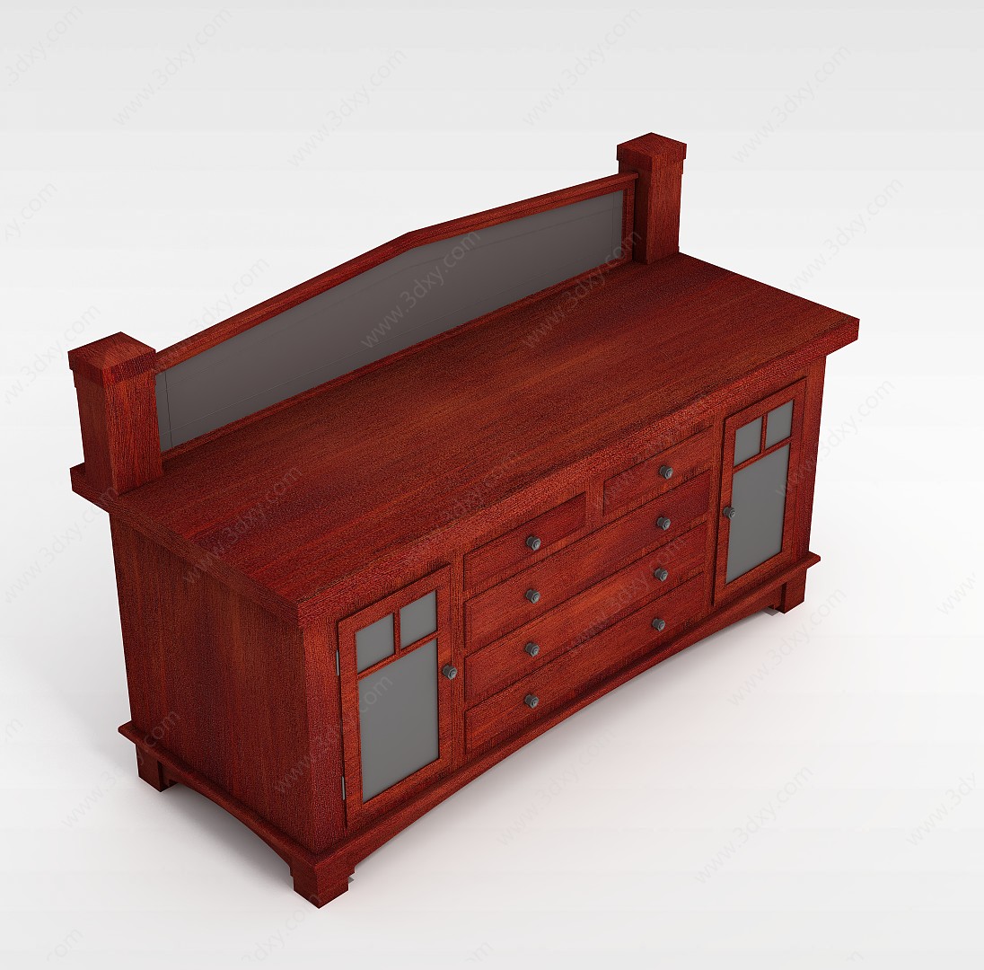 实木古典柜子3D模型