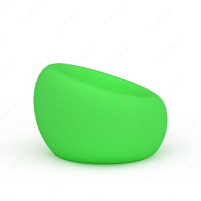 绿色沙发凳3D模型