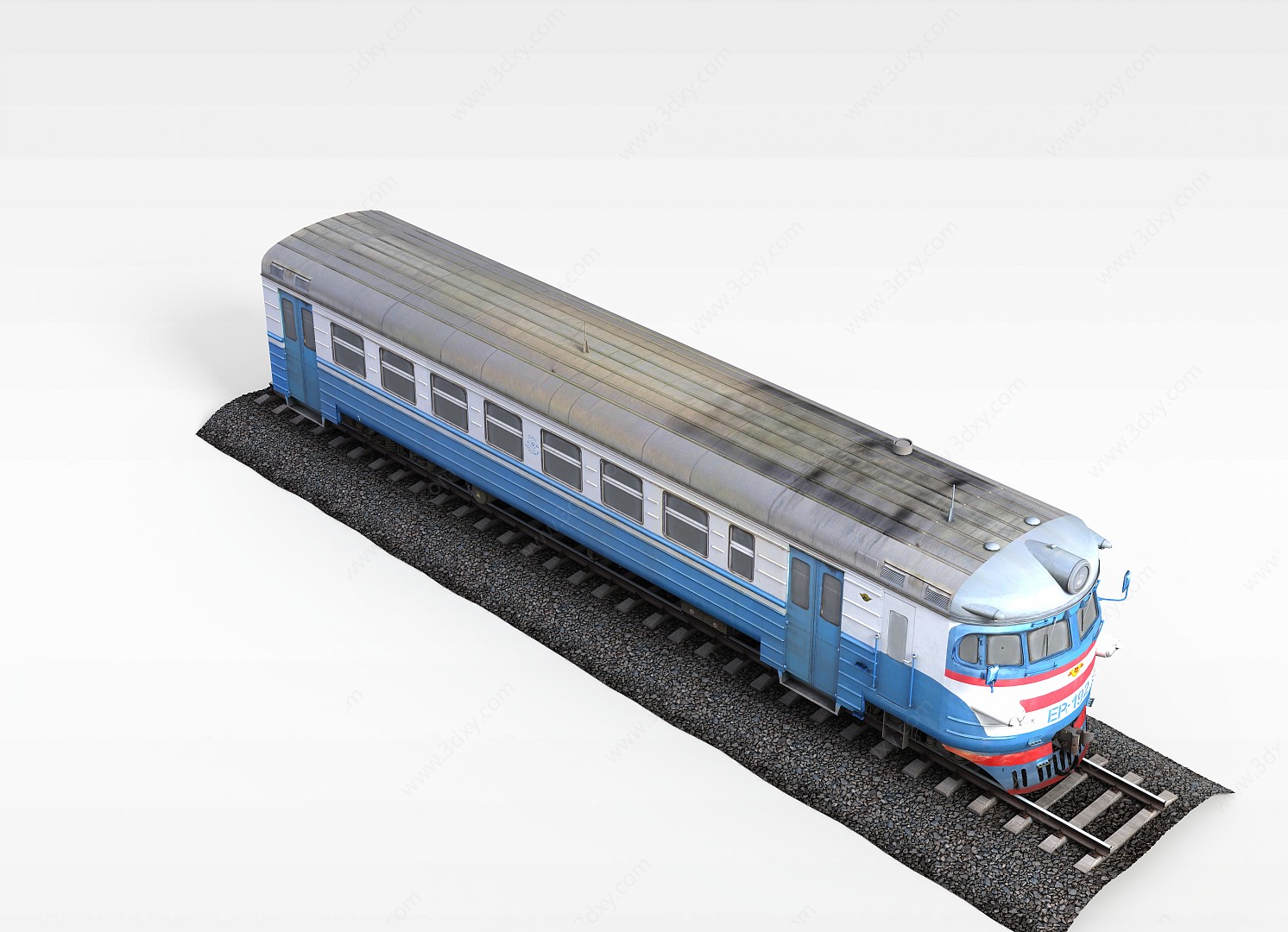 带铁轨火车3D模型