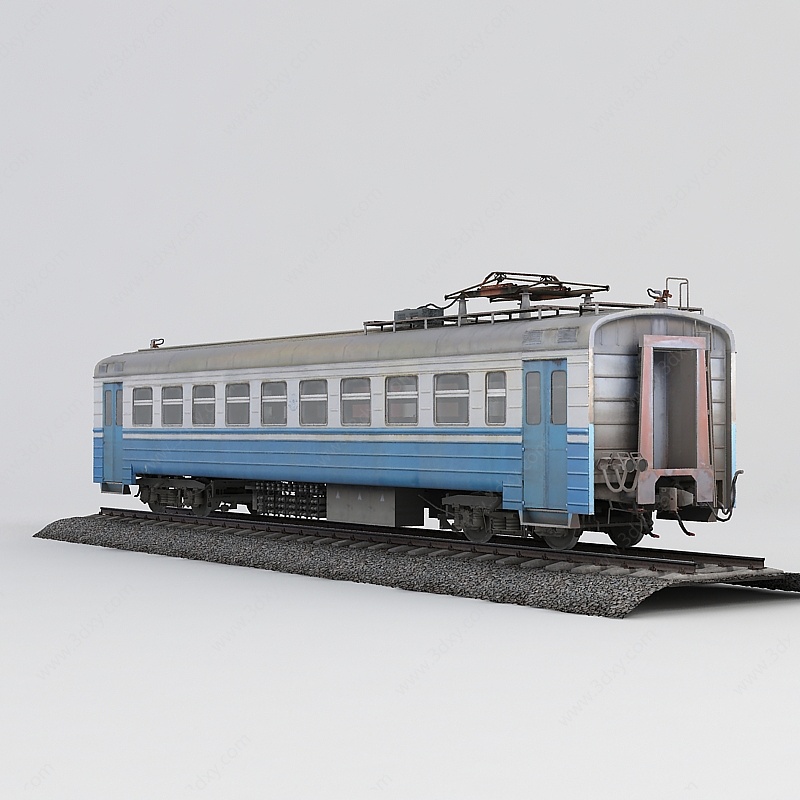 带铁轨火车3D模型