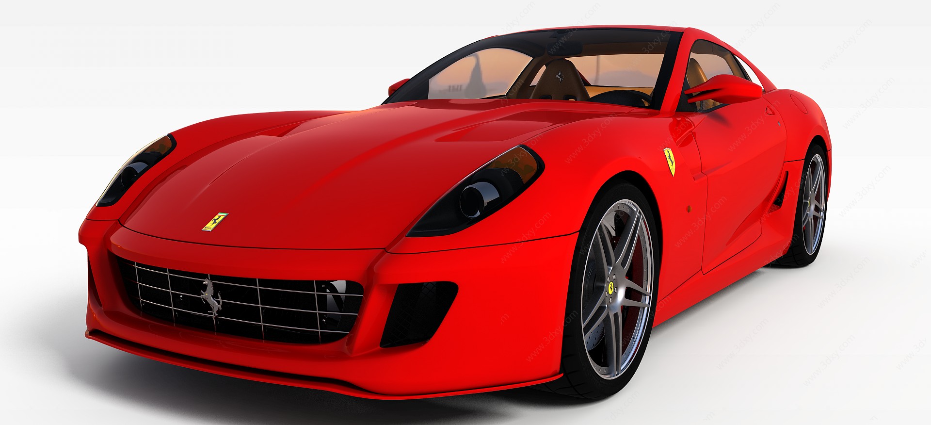 红色烤漆跑车3D模型