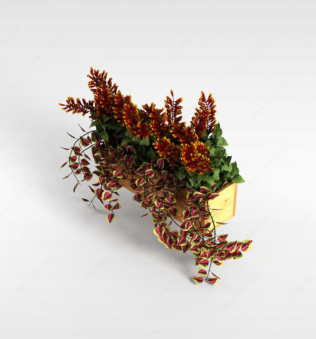 公园盆花3D模型