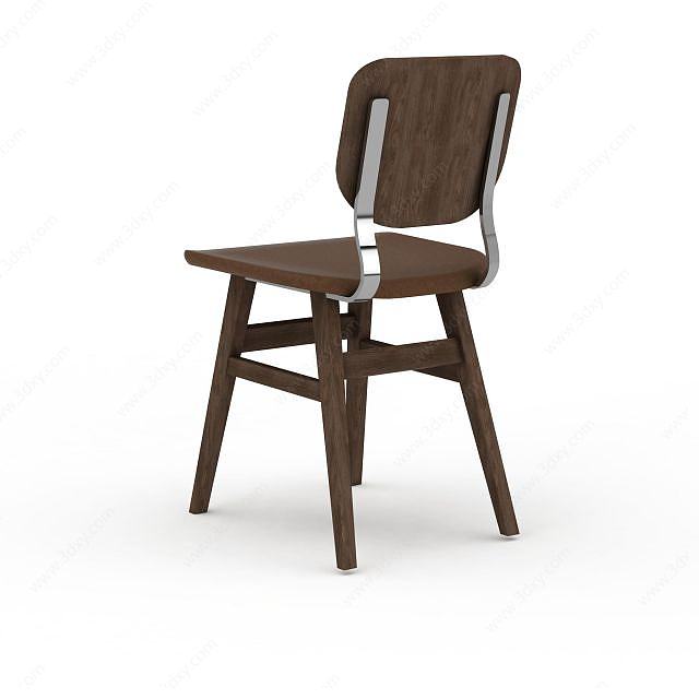 实木餐椅3D模型