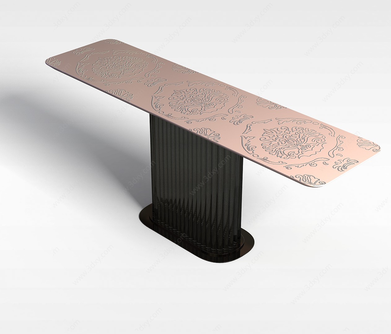 长条木质桌3D模型