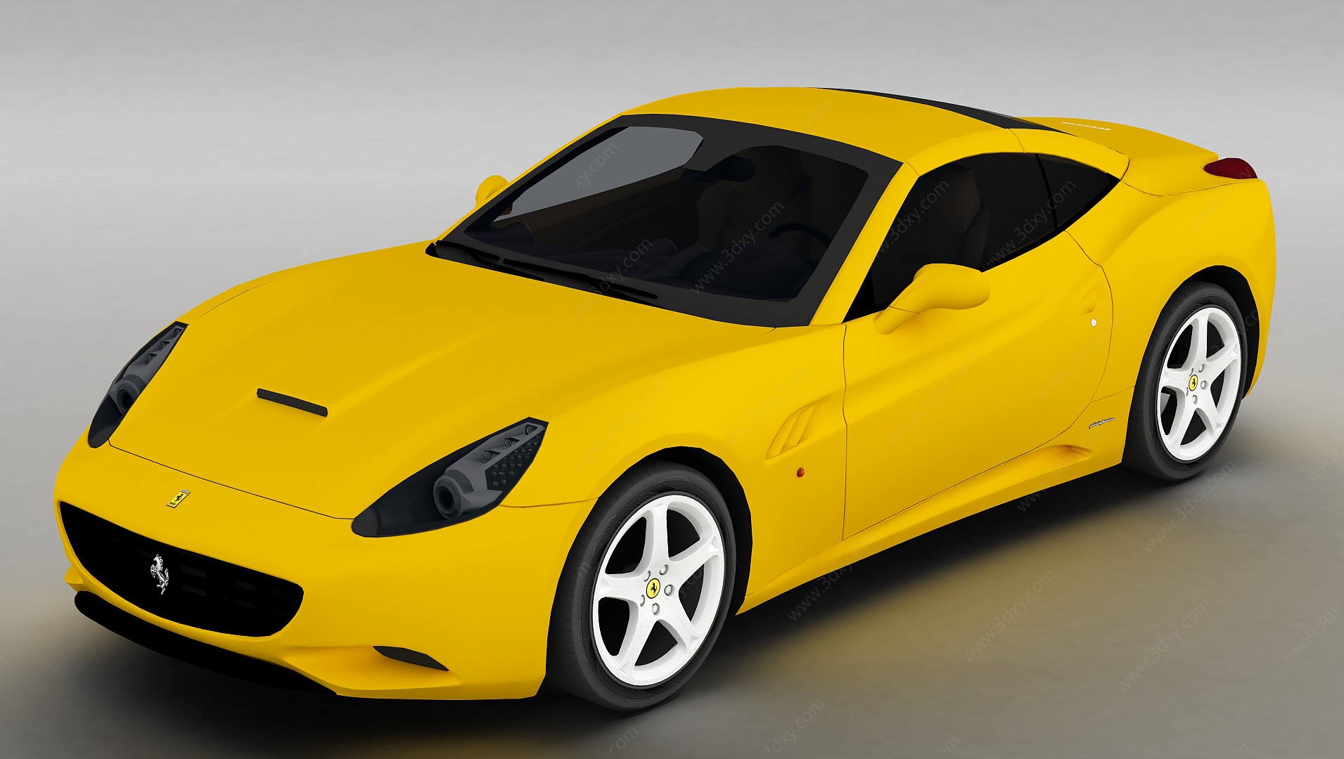 黄色法拉利跑车3D模型