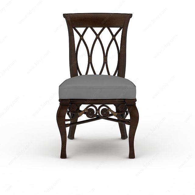 软面实木餐椅3D模型