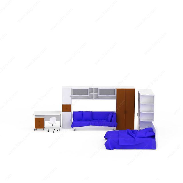 卧室整体家具3D模型