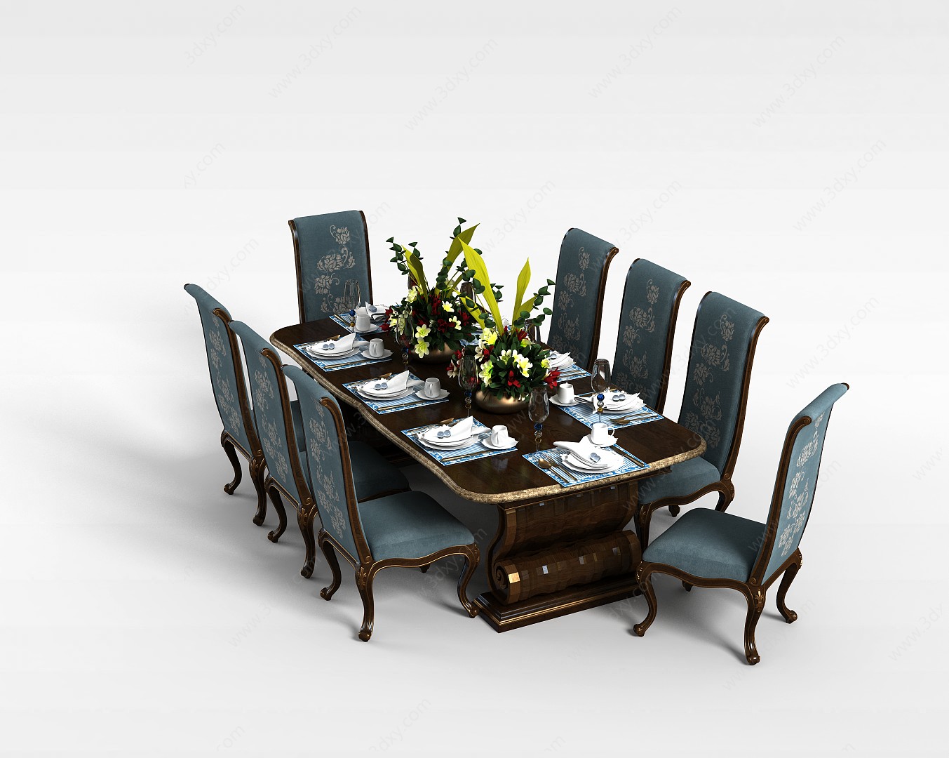 欧式餐桌椅3D模型