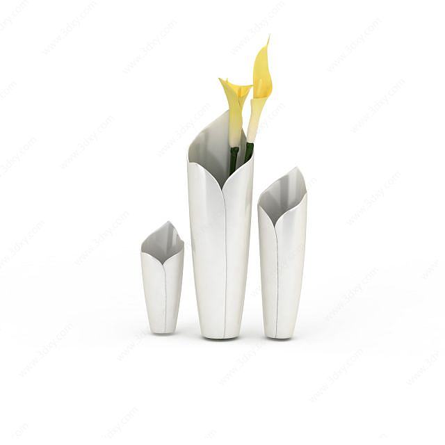 白色创意花瓶3D模型