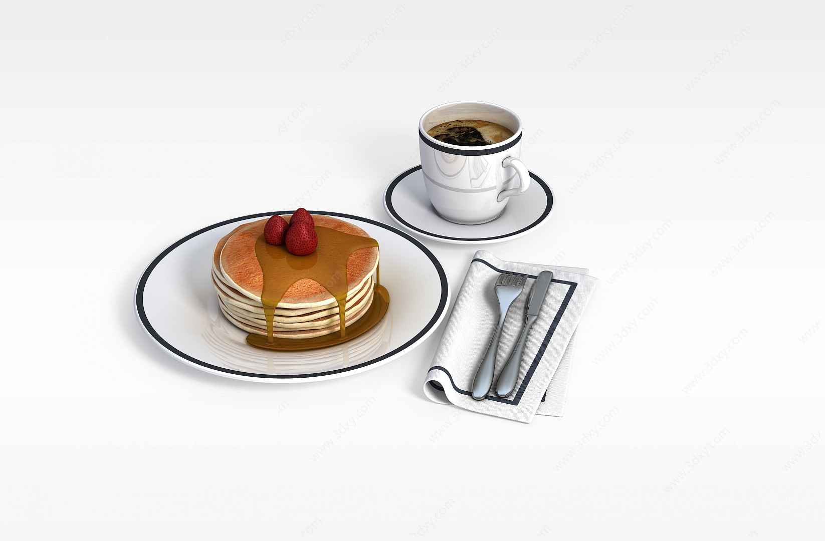 早餐3D模型